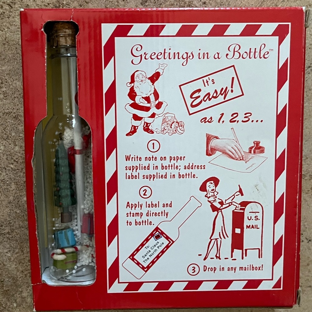 Holiday Greetings in a Bottle Greeting Cards Christmas Cards
